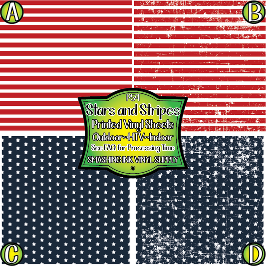 Stars & Stripes ★ Pattern Vinyl | Faux Leather | Sublimation (TAT 3 BUS DAYS)