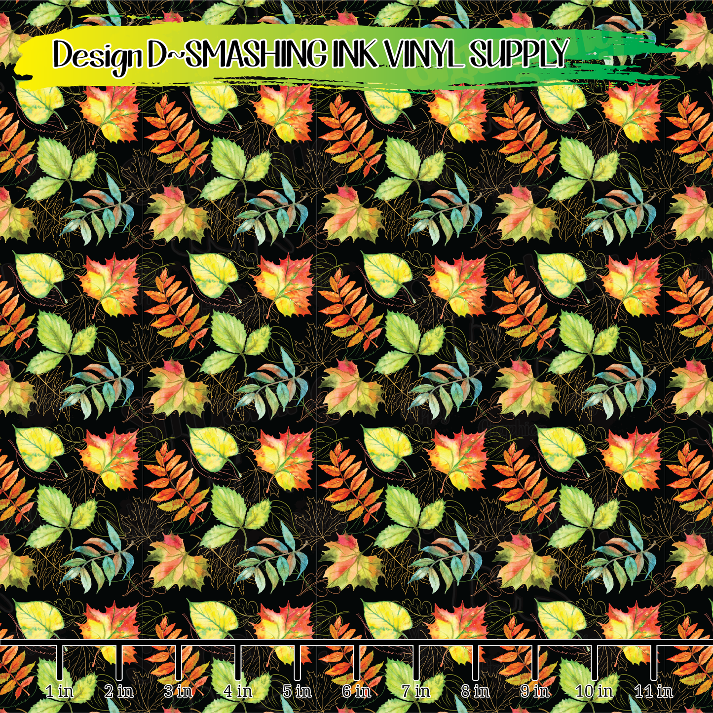 Watercolor Leaves ★ Printed Vinyl Sheets | Faux Leather | Laser Safe