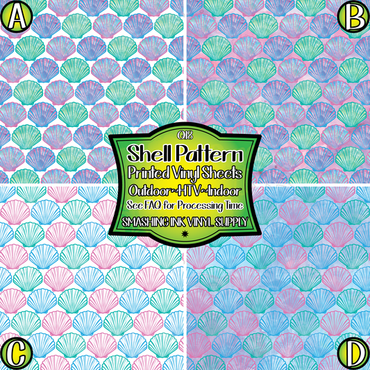 Shell Pattern ★ Printed Sheets | Faux Leather | Laser Safe