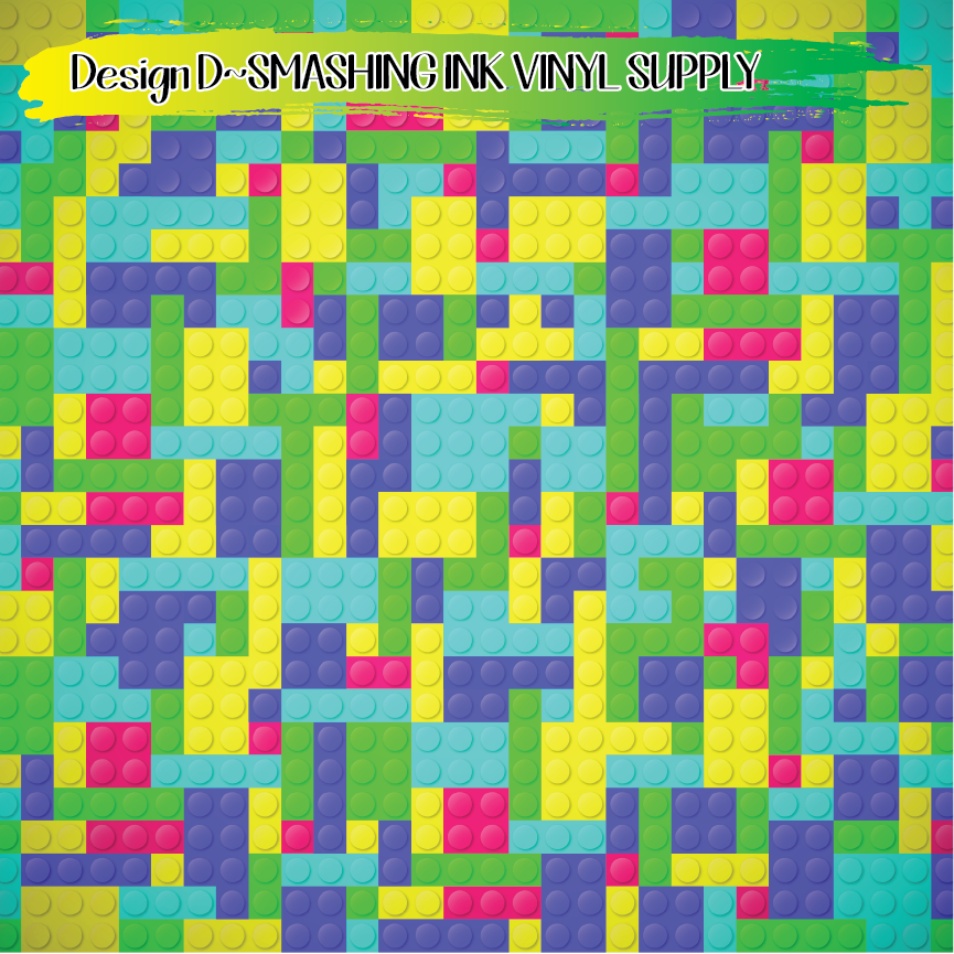 Blocks Pattern ★ Printed Vinyl Sheets | Faux Leather | Laser Safe