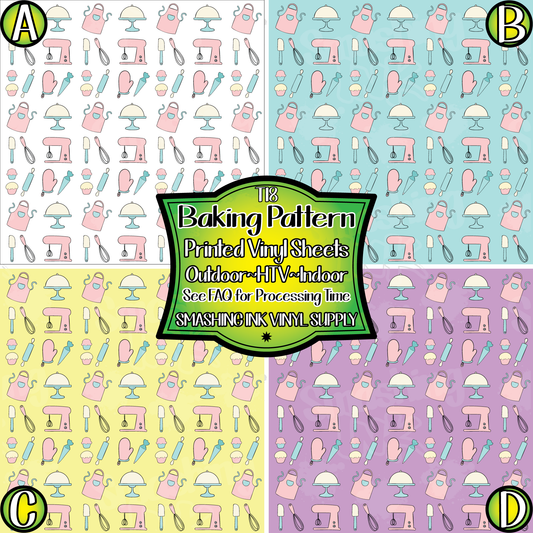 Baking Pattern ★ Printed Sheets | Faux Leather | Laser Safe