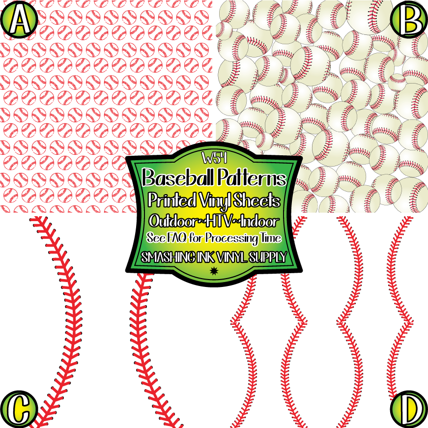 Baseball Pattern ★ Pattern Vinyl | Faux Leather | Sublimation (TAT 3 BUS DAYS)