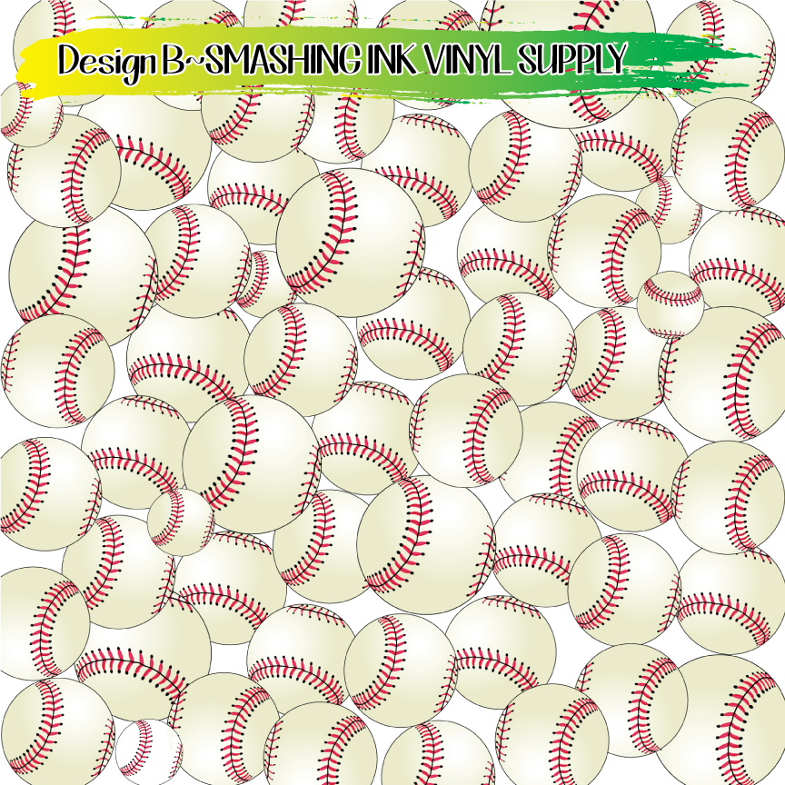Baseball Pattern ★ Pattern Vinyl | Faux Leather | Sublimation (TAT 3 BUS DAYS)