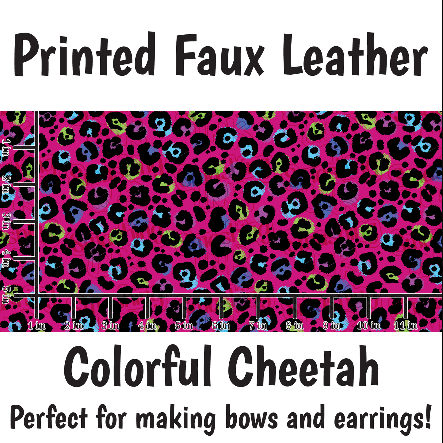 Colorful Cheetah - Faux Leather Sheet (SHIPS IN 3 BUS DAYS)