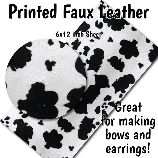 Cow Hide Pattern F - Faux Leather Sheet (SHIPS IN 3 BUS DAYS)
