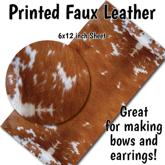 Cow Hide Pattern G - Faux Leather Sheet (SHIPS IN 3 BUS DAYS)