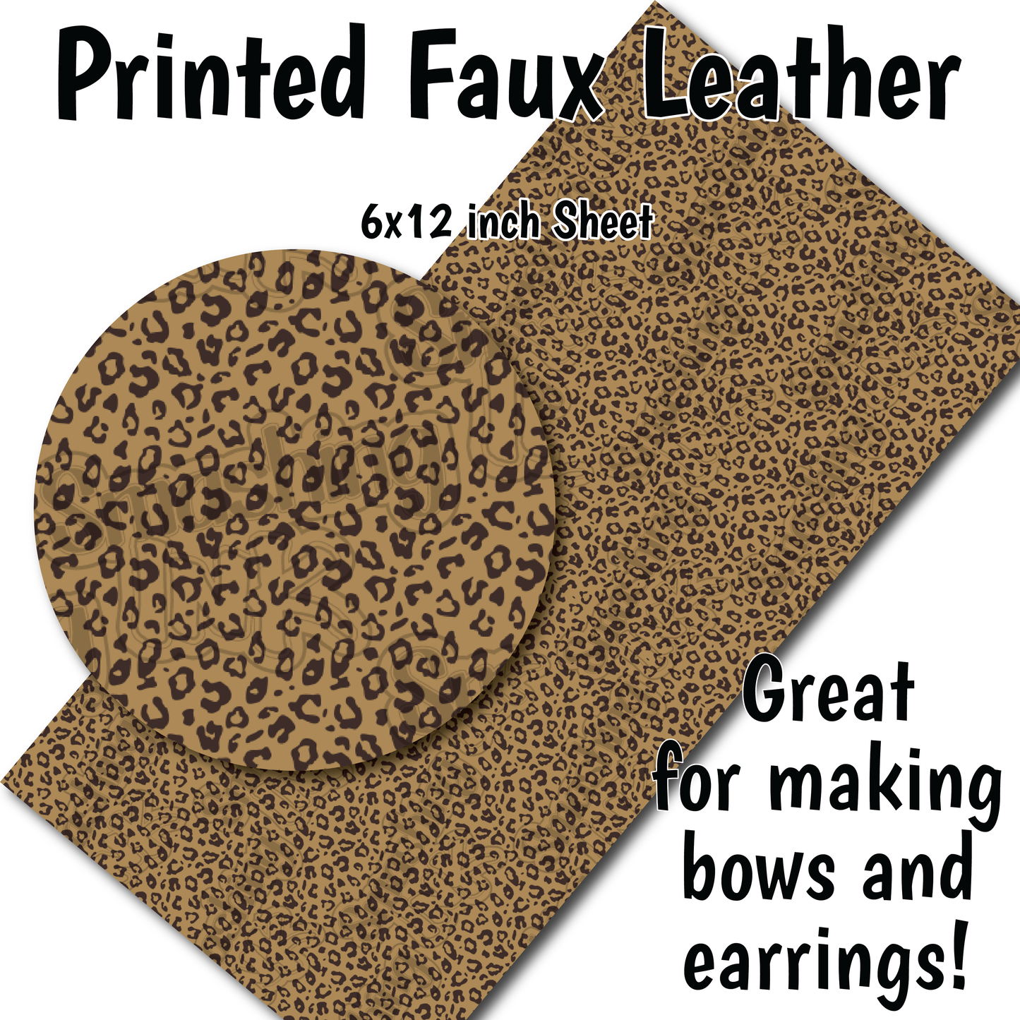 Cheetah Print - Faux Leather Sheet (SHIPS IN 3 BUS DAYS)