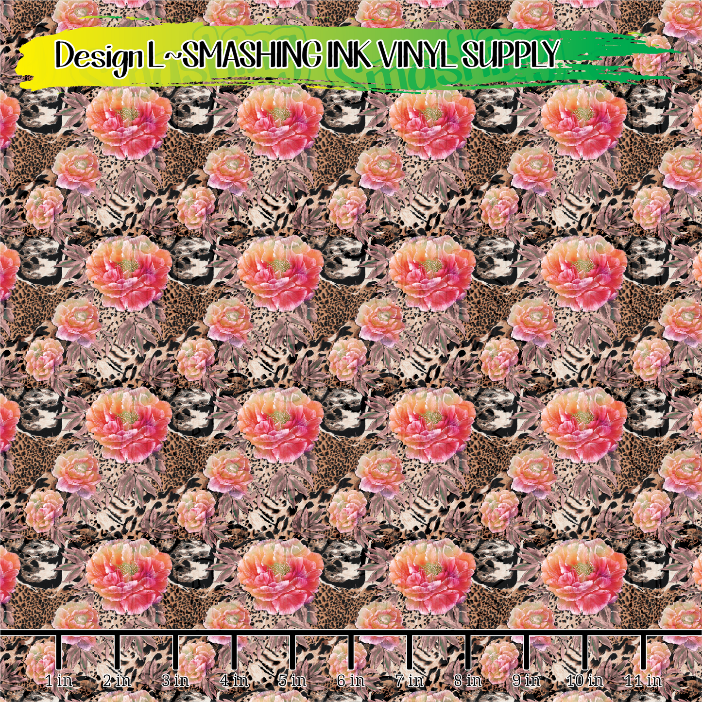 Floral Animal Print ★ Printed Vinyl Sheets | Faux Leather | Laser Safe