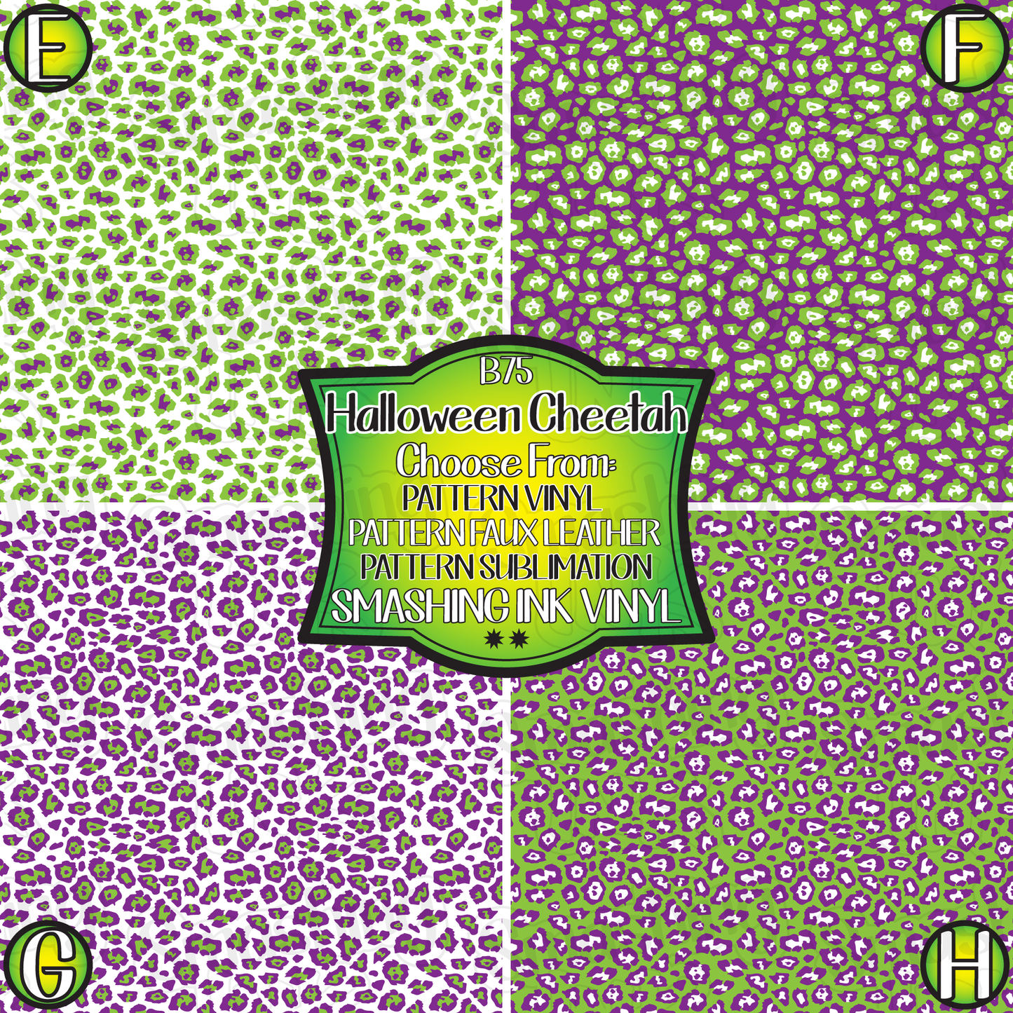 Halloween Cheetah ★ Printed Sheets | Faux Leather | Laser Safe
