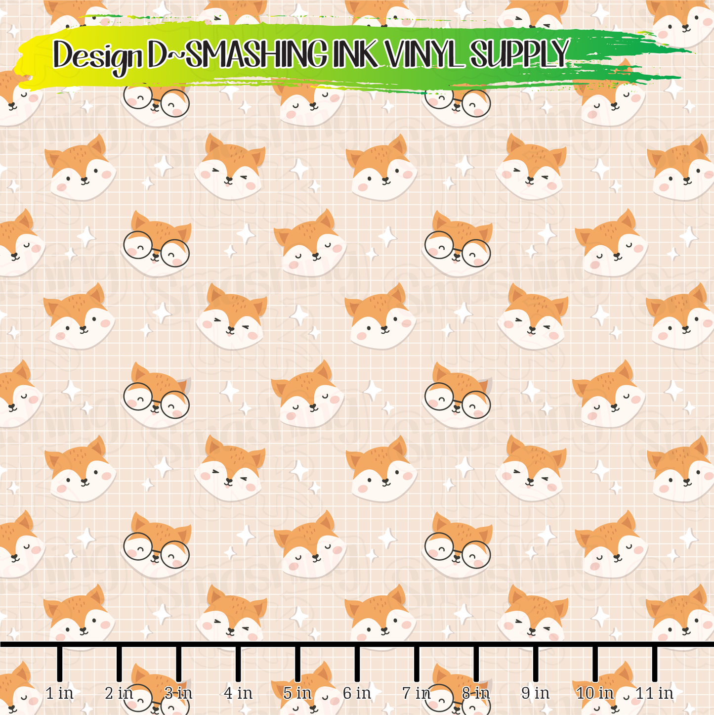 Cute Fox Head ★ Printed Vinyl Sheets | Faux Leather | Laser Safe