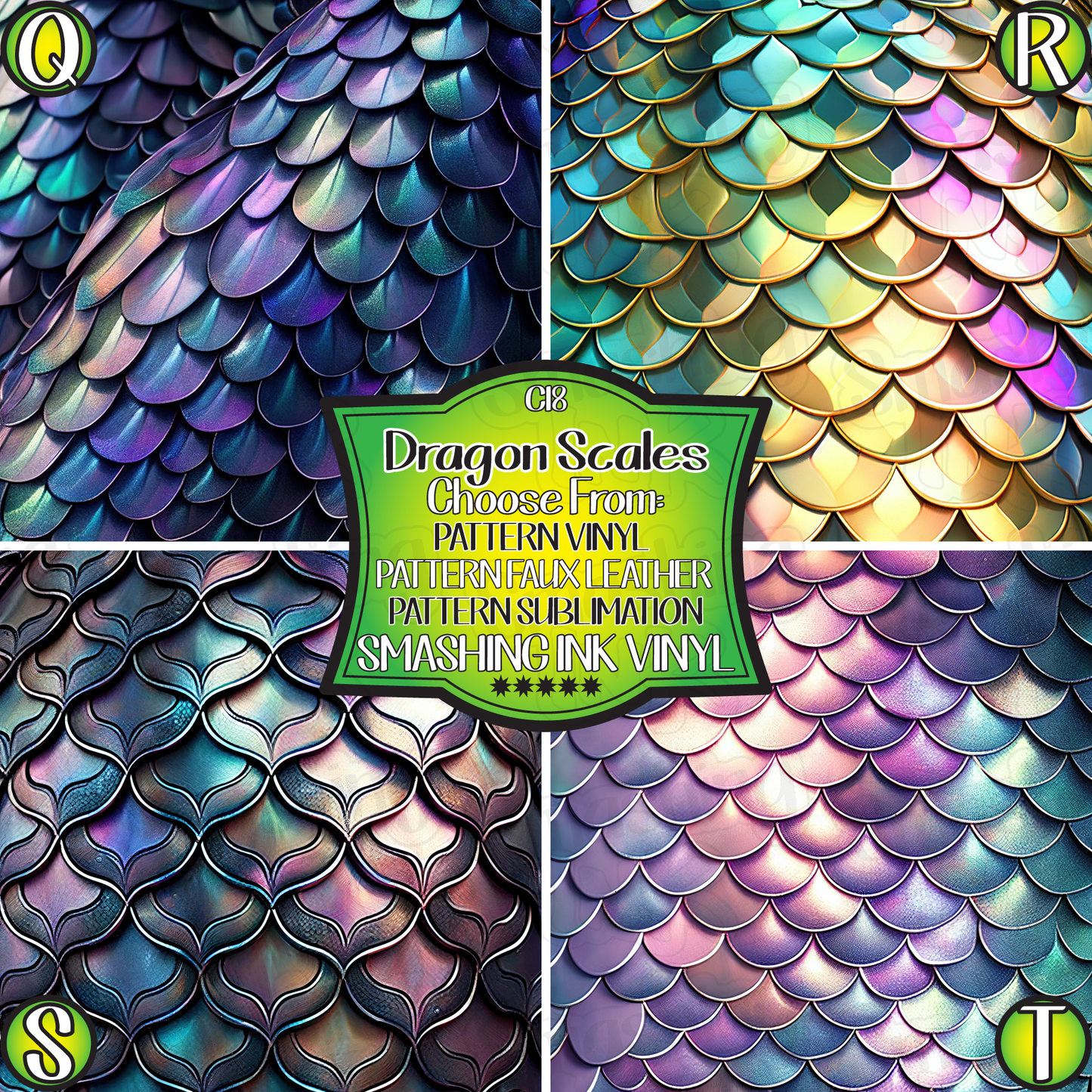 Dragon Scales ★ Printed Vinyl Sheets | Faux Leather | Laser Safe