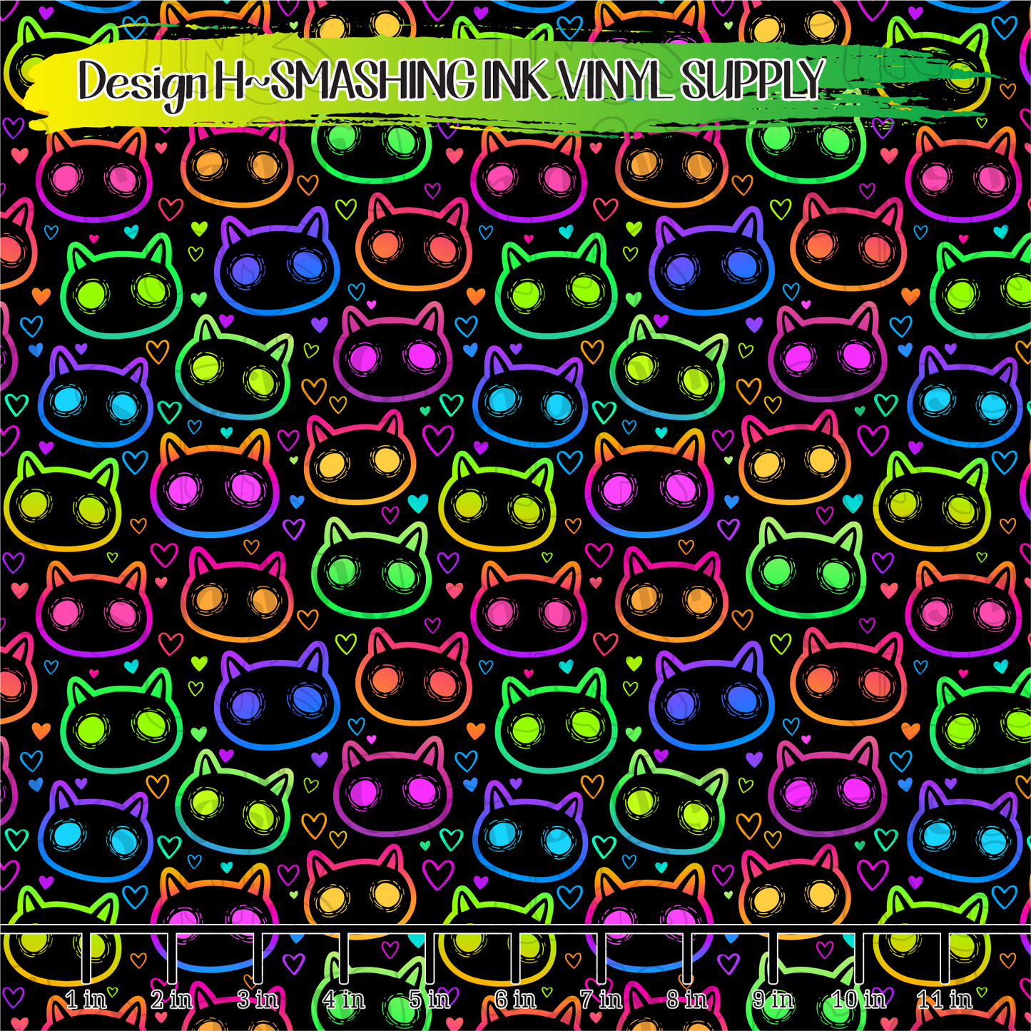 Rainbow Cats ★ Printed Vinyl Sheets | Faux Leather | Laser Safe