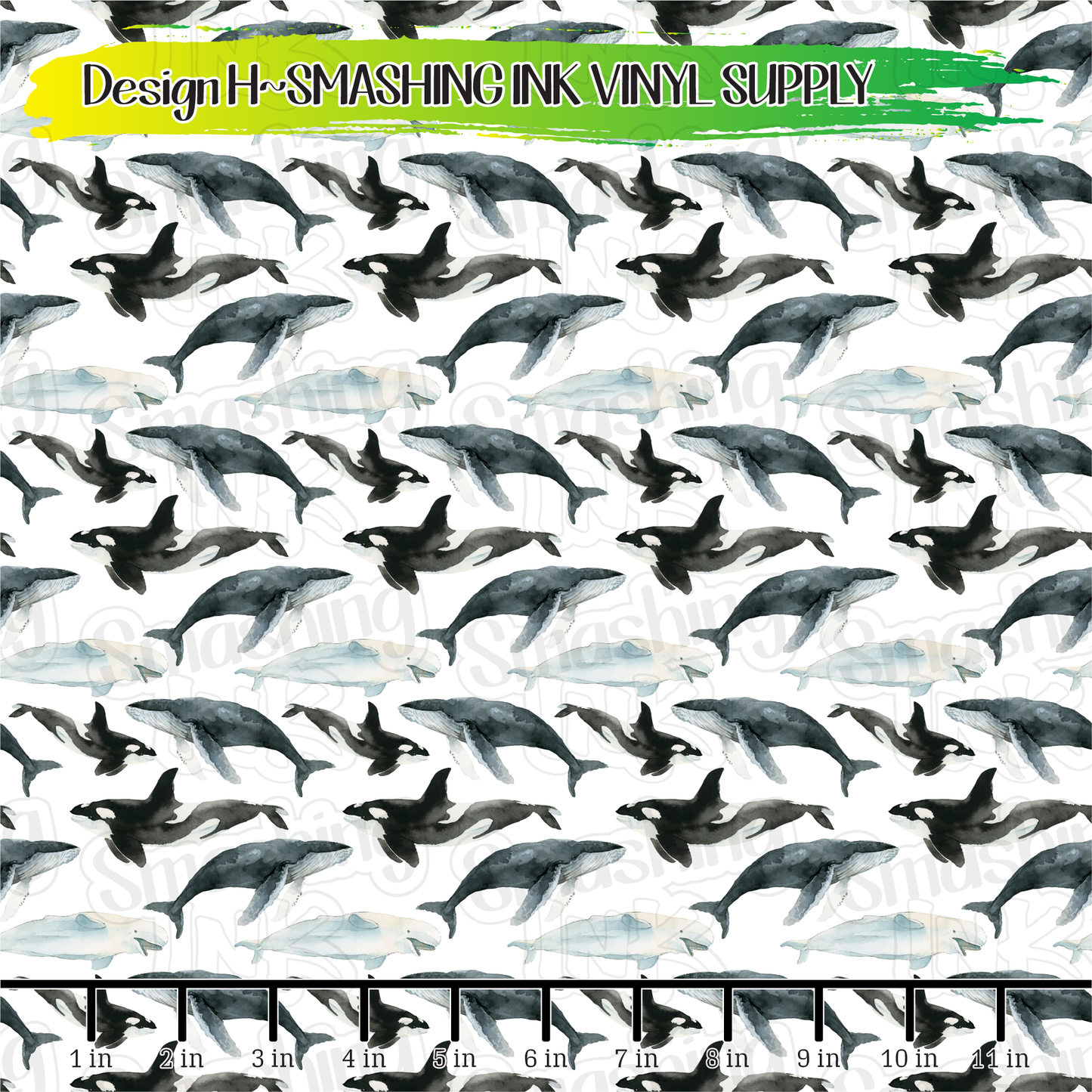 Whale Patterns ★ Printed Vinyl Sheets | Faux Leather | Laser Safe