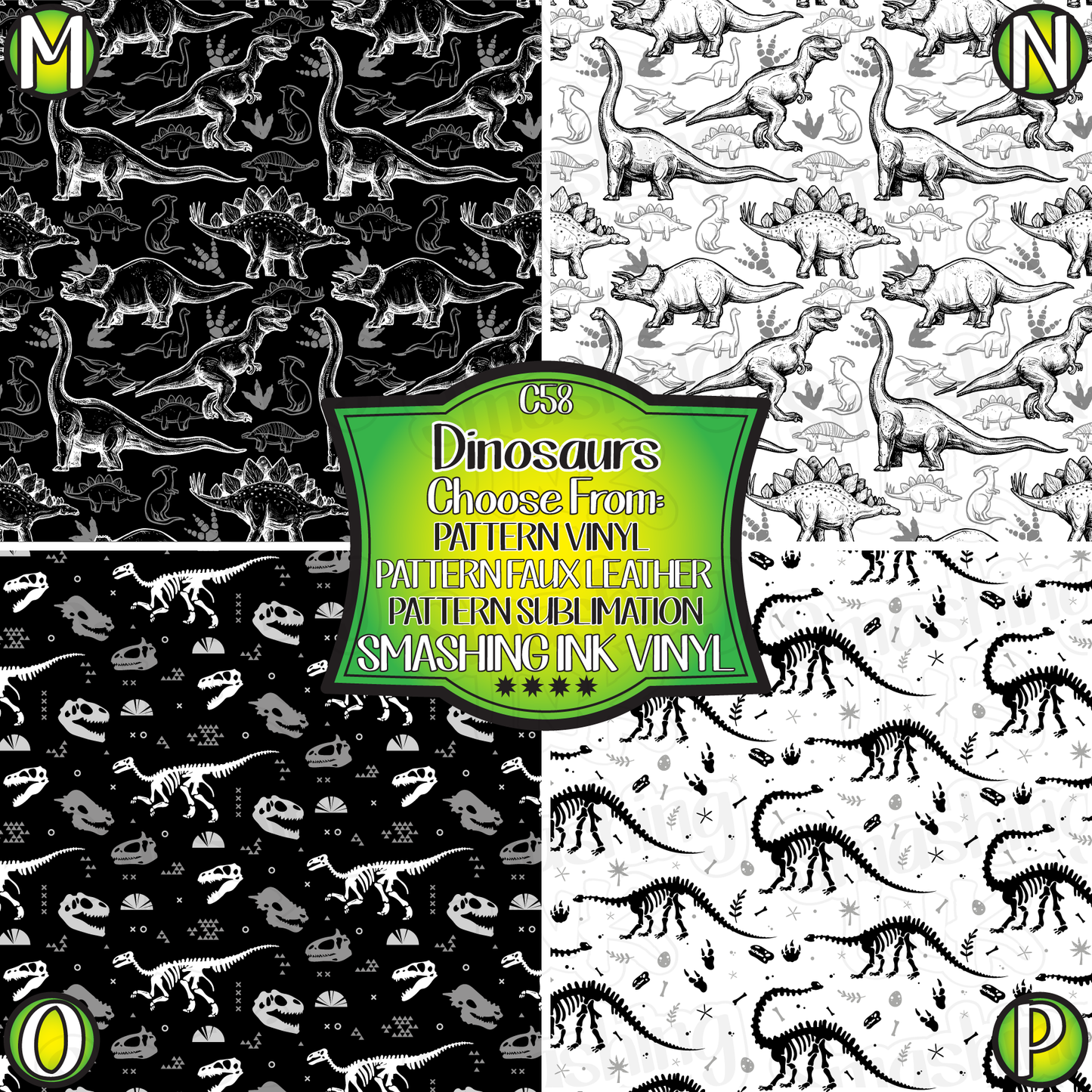 Dinosaurs ★ Printed Vinyl Sheets | Faux Leather | Laser Safe