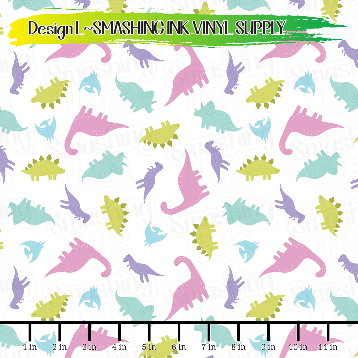 Pastel Dinosaurs ★ Printed Vinyl Sheets | Faux Leather | Laser Safe