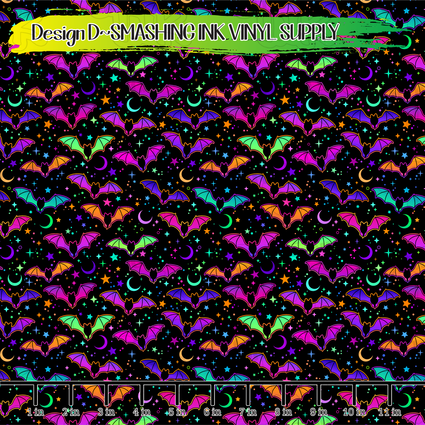 Colorful Bats ★ Printed Vinyl Sheets | Faux Leather | Laser Safe