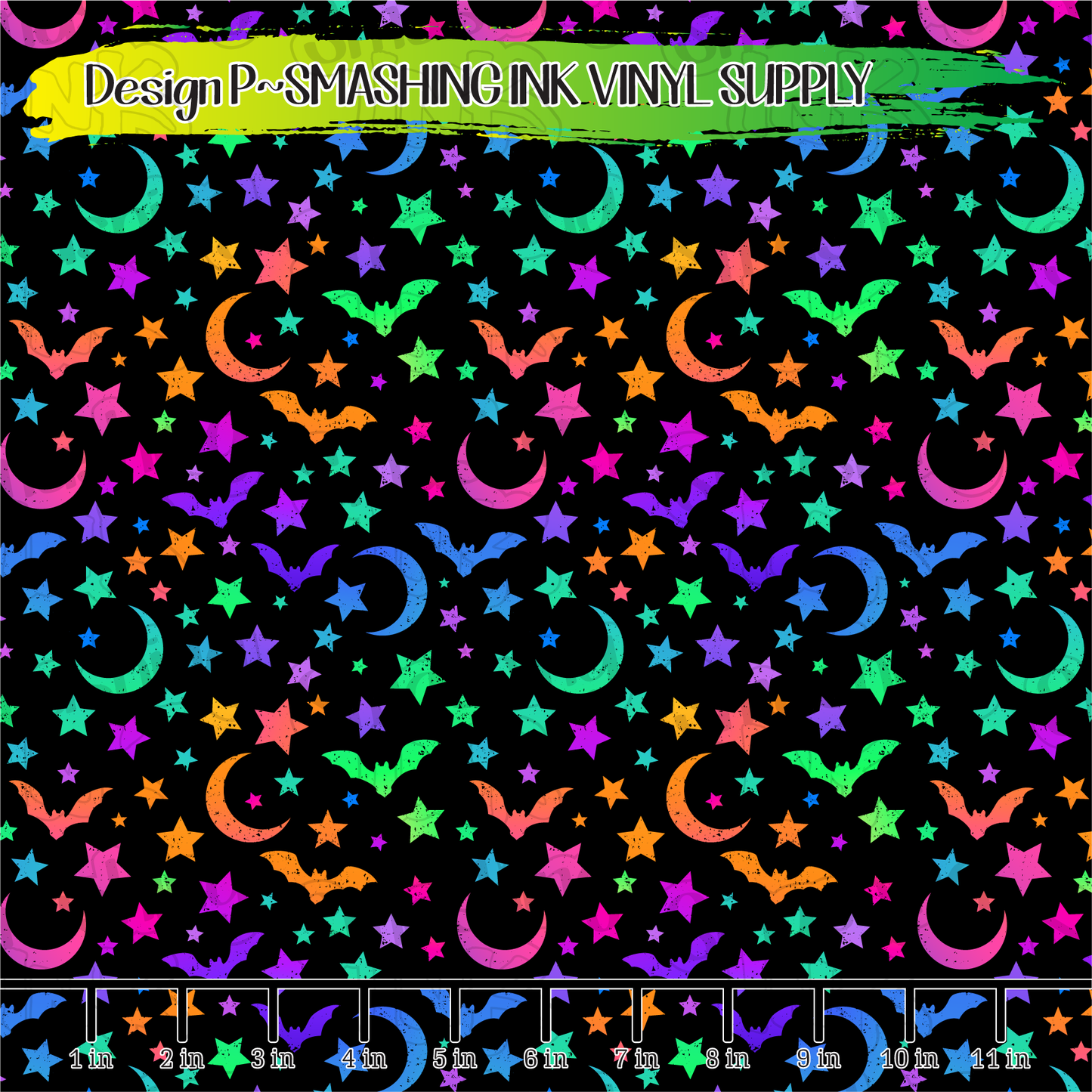 Bright Bats ★ Printed Vinyl Sheets | Faux Leather | Laser Safe