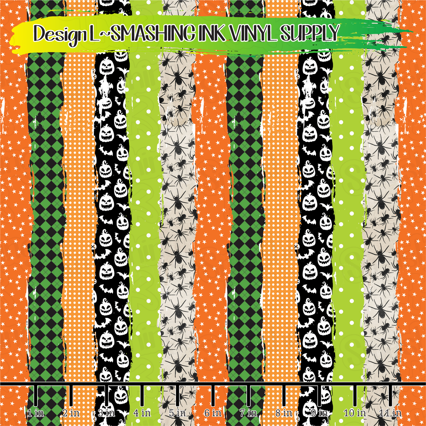 Halloween Brush Strokes ★ Printed Vinyl Sheets | Faux Leather | Laser Safe