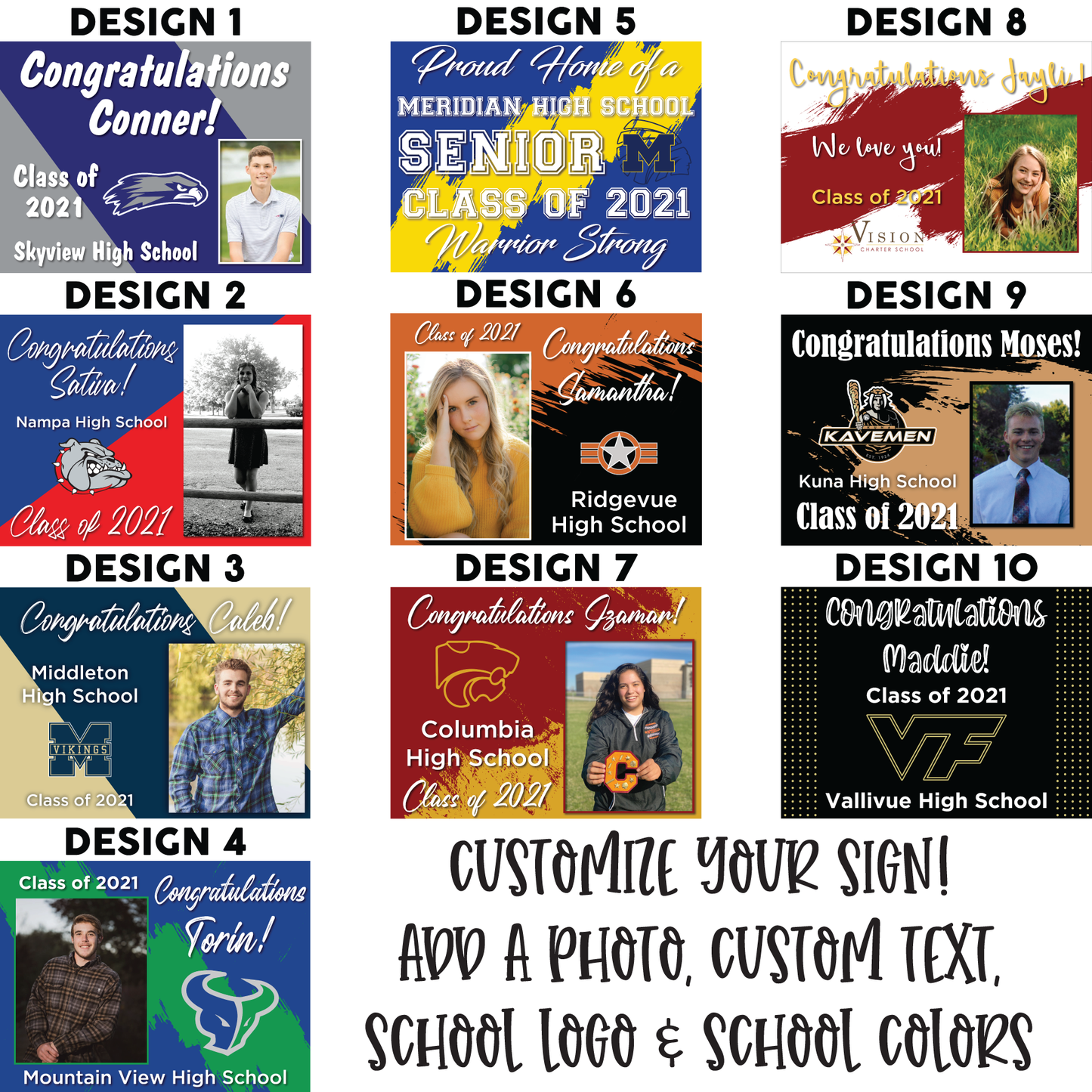 Custom Senior Yard Sign - 18x24 inch (LOCAL ONLY PICKUP ONLY)