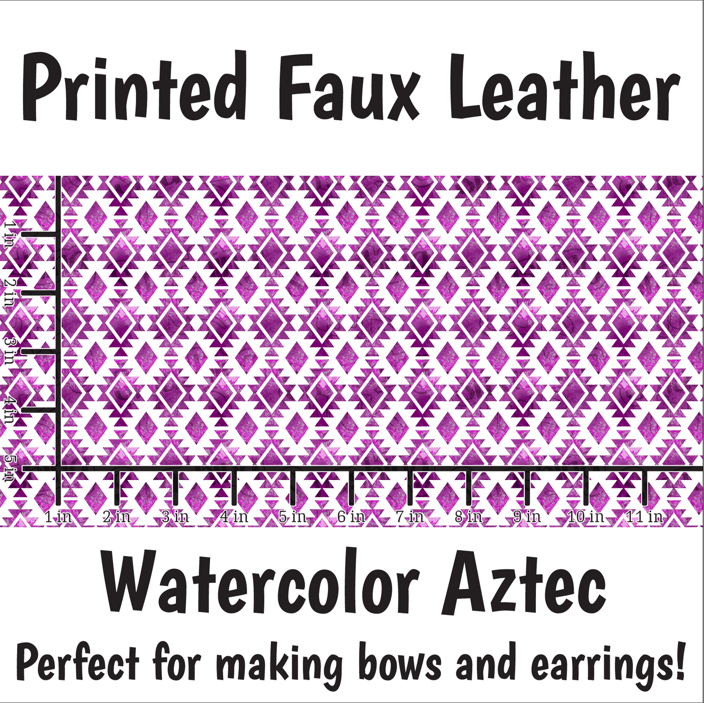 Watercolor Aztec - Faux Leather Sheet (SHIPS IN 3 BUS DAYS)