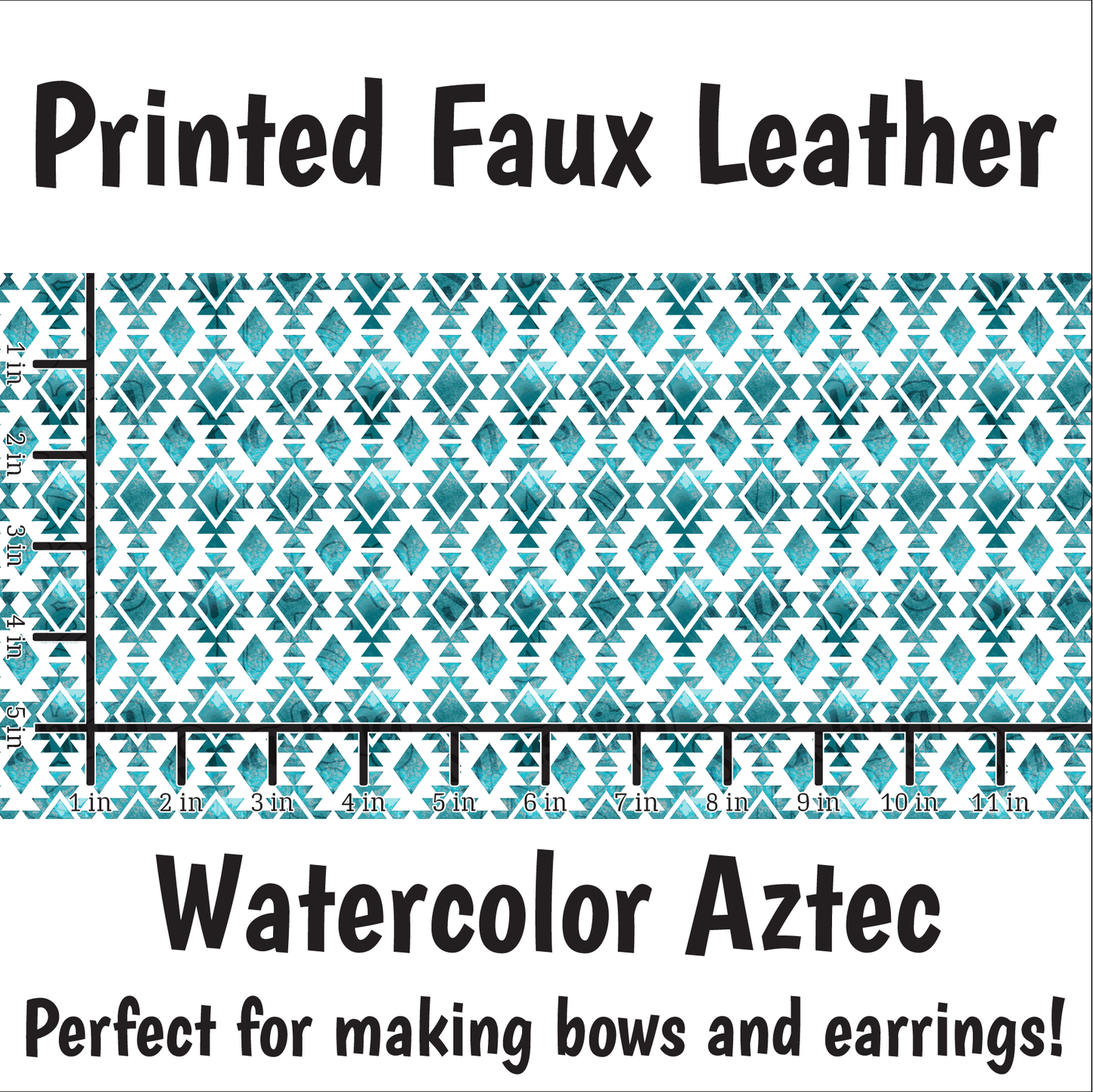 Watercolor Aztec - Faux Leather Sheet (SHIPS IN 3 BUS DAYS)