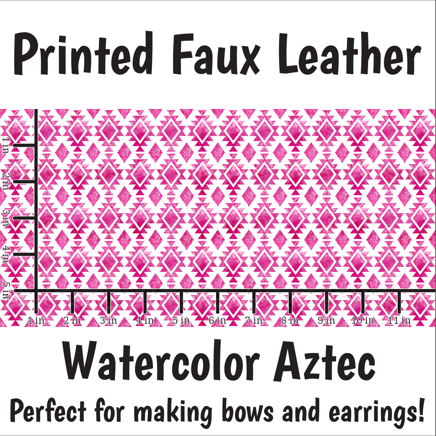 Watercolor Aztec - Faux Leather Sheet (SHIPS IN 3 BUS DAYS)