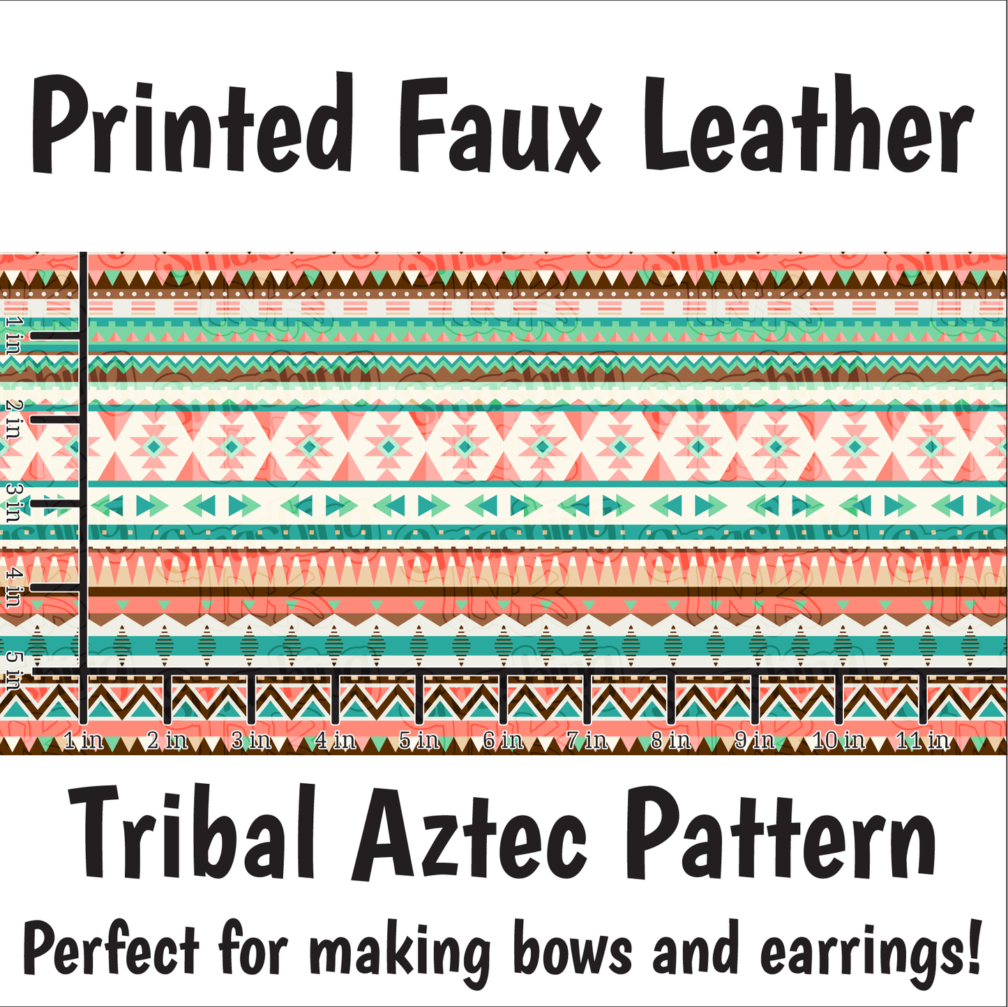 Tribal Aztec Pattern - Faux Leather Sheet (SHIPS IN 3 BUS DAYS)