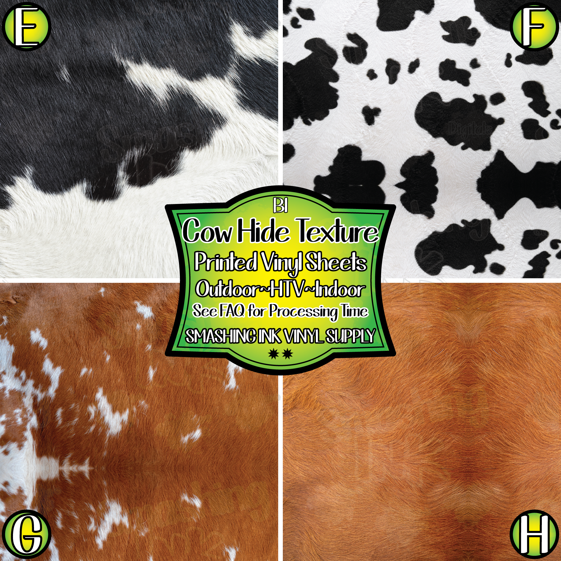 Cow Hide Texture ☆ Pattern Vinyl, Faux Leather