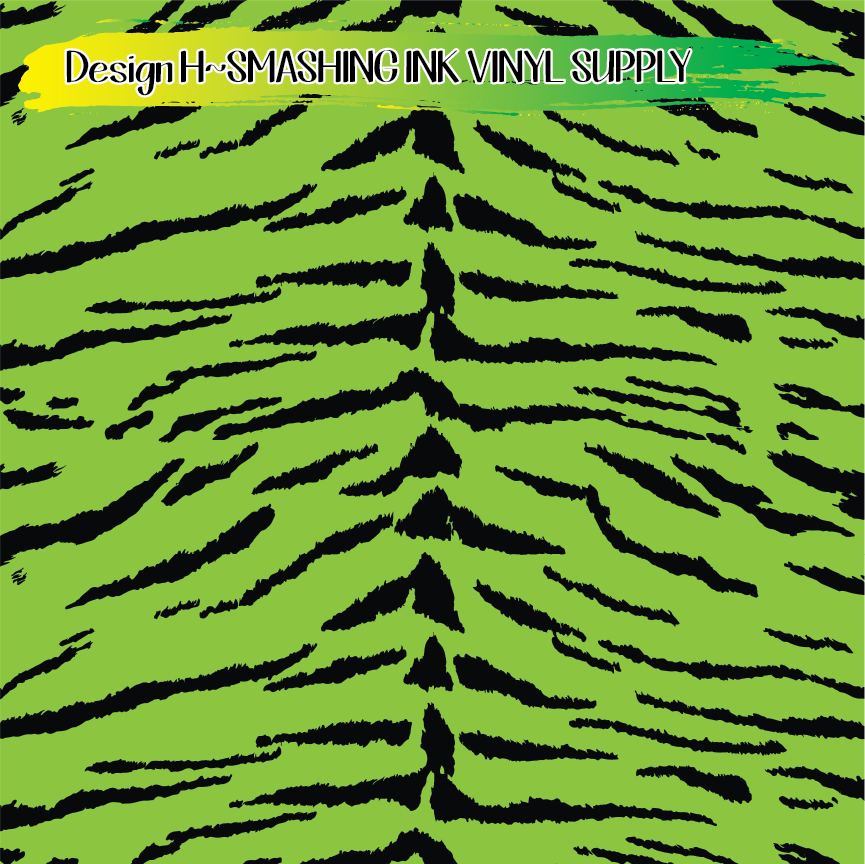 Lime Black Animal Print ★ Printed Vinyl Sheets | Faux Leather | Laser Safe