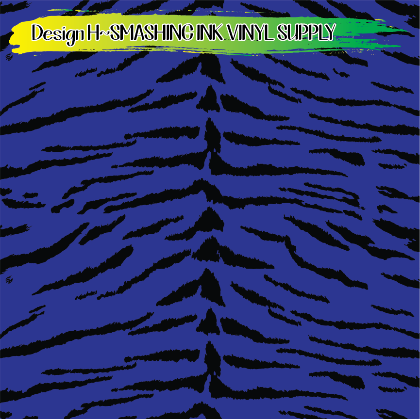 Blue Black Animal Print ★ Printed Vinyl Sheets | Faux Leather | Laser Safe