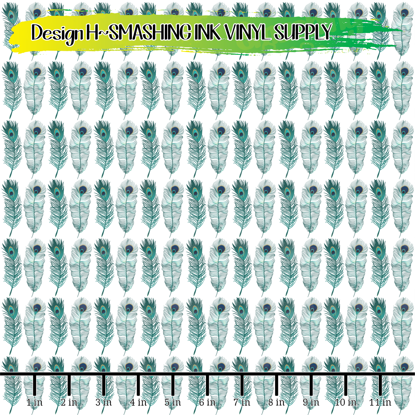 Peacock Feather ★ Printed Vinyl Sheets | Faux Leather | Laser Safe