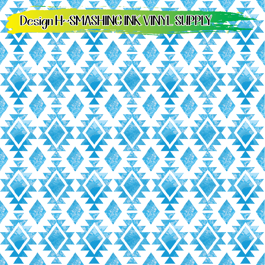 Aztec Watercolors ★ Printed Vinyl Sheets | Faux Leather | Laser Safe