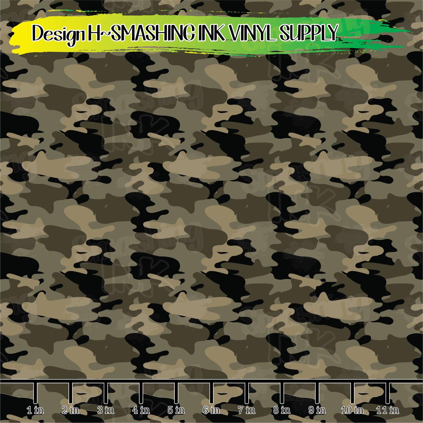 Camouflage ★ Printed Vinyl Sheets | Faux Leather | Laser Safe