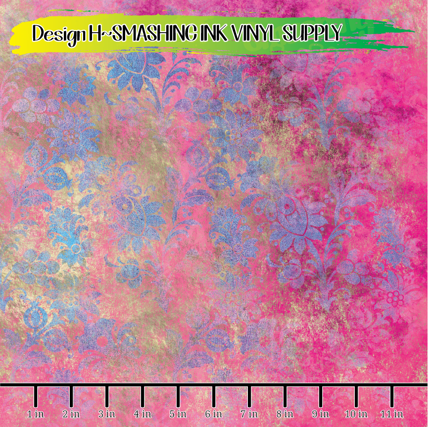 Floral Grunge ★ Printed Vinyl Sheets | Faux Leather | Laser Safe