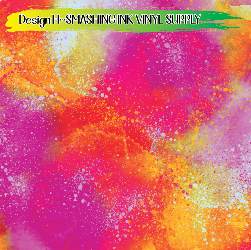 Colorful Splatter ★ Printed Vinyl Sheets | Faux Leather | Laser Safe