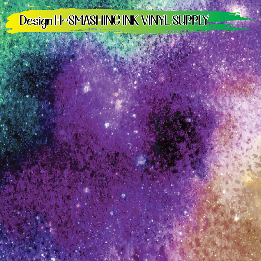 Watercolor Space ★ Printed Vinyl Sheets | Faux Leather | Laser Safe