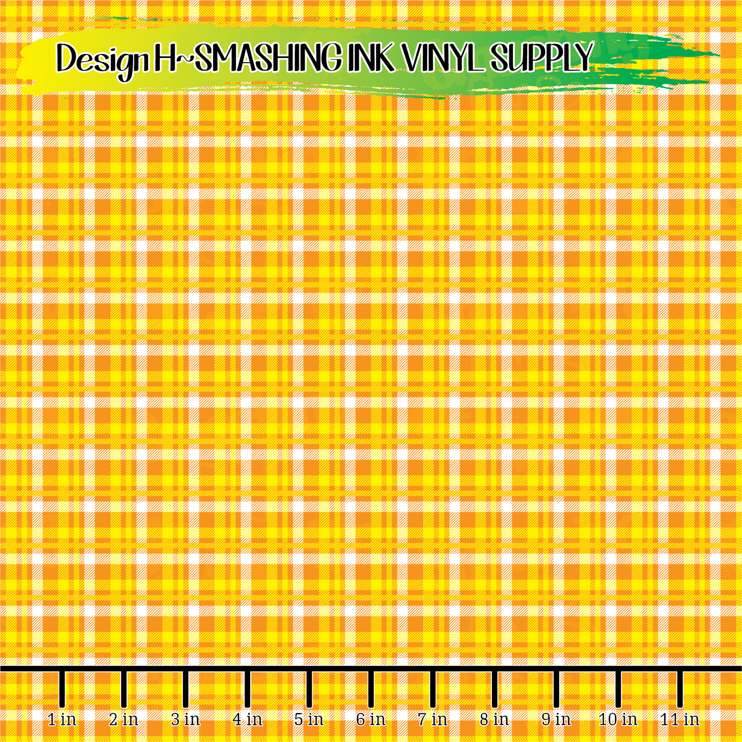 Orange Yellow Plaid ★ Printed Vinyl Sheets | Faux Leather | Laser Safe