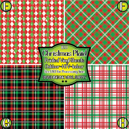 Christmas Plaid ★ Pattern Vinyl | Faux Leather | Sublimation (TAT 3 BUS DAYS)
