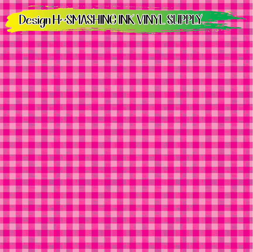 Pink Buffalo Plaid ★ Printed Vinyl Sheets | Faux Leather | Laser Safe