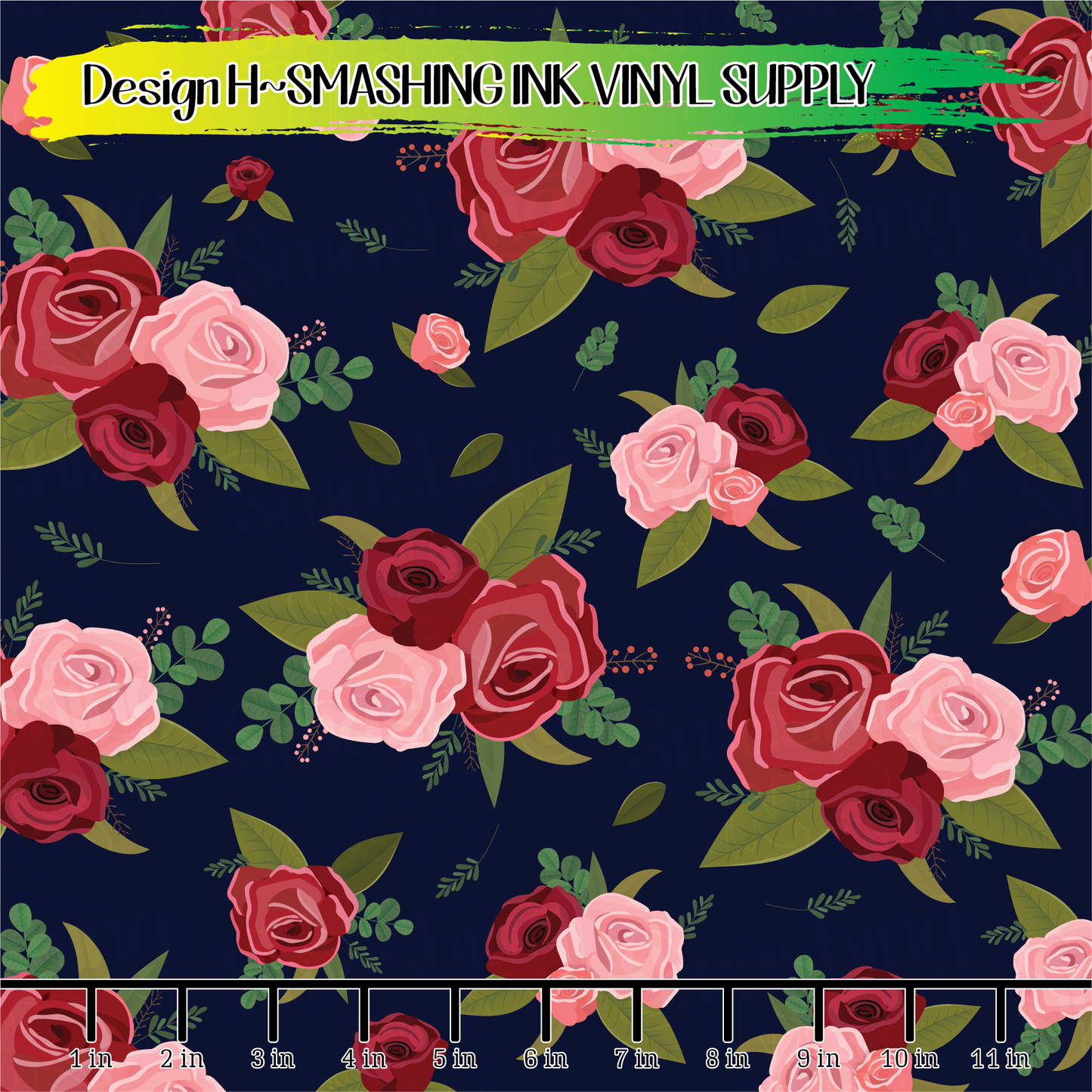 Rose Floral Pattern ★ Printed Vinyl Sheets | Faux Leather | Laser Safe
