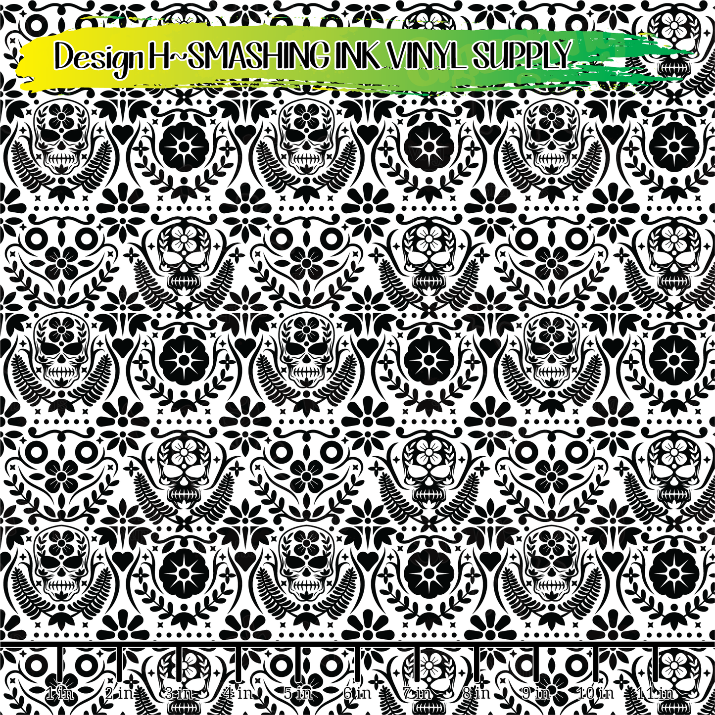 Ornamental Skulls ★ Printed Vinyl Sheets | Faux Leather | Laser Safe
