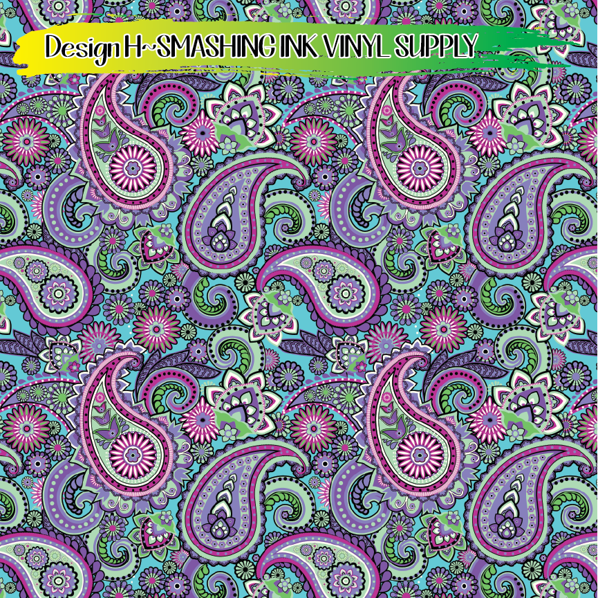Paisley Floral ★ Printed Vinyl Sheets | Faux Leather | Laser Safe