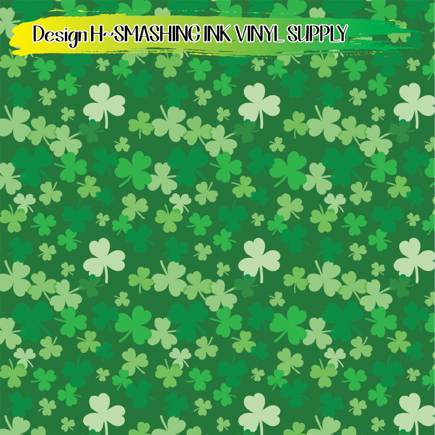 Shamrock Patterns ★ Printed Vinyl Sheets | Faux Leather | Laser Safe