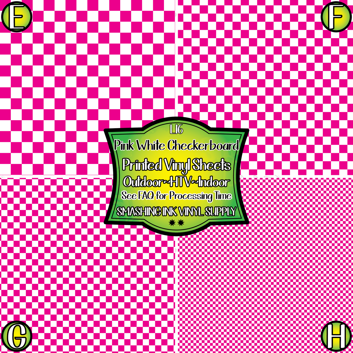 Pink White Checkerboard ★ Printed Vinyl Sheets | Faux Leather | Laser Safe