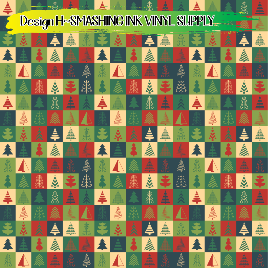 Geometric Trees ★ Printed Vinyl Sheets | Faux Leather | Laser Safe