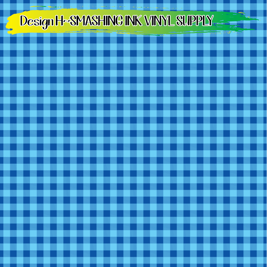 Blue Buffalo Plaid ★ Printed Vinyl Sheets | Faux Leather | Laser Safe