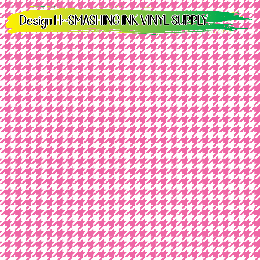 Light Pink White Houndstooth ★ Printed Vinyl Sheets | Faux Leather | Laser Safe