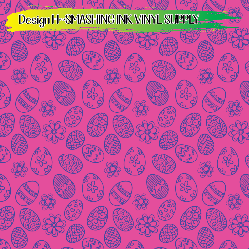 Easter Egg Pattern ★ Printed Vinyl Sheets | Faux Leather | Laser Safe