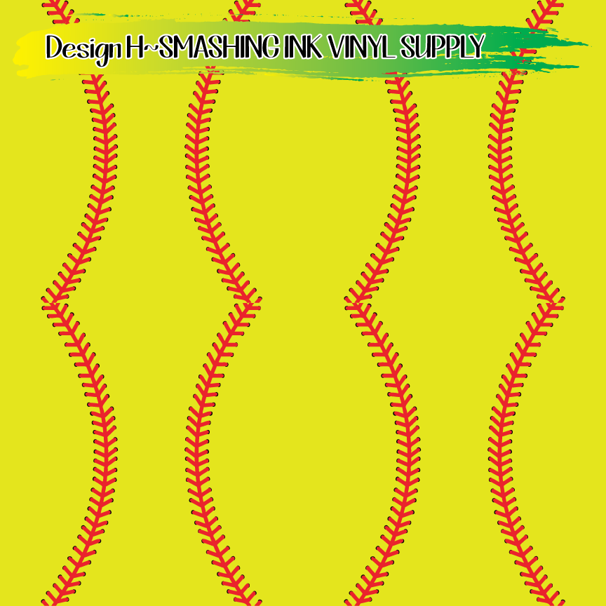 Softball Patterns ★ Printed Vinyl Sheets | Faux Leather | Laser Safe