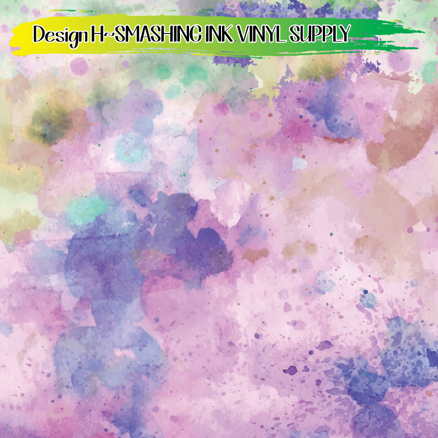 Pastel Watercolor ★ Printed Vinyl Sheets | Faux Leather | Laser Safe